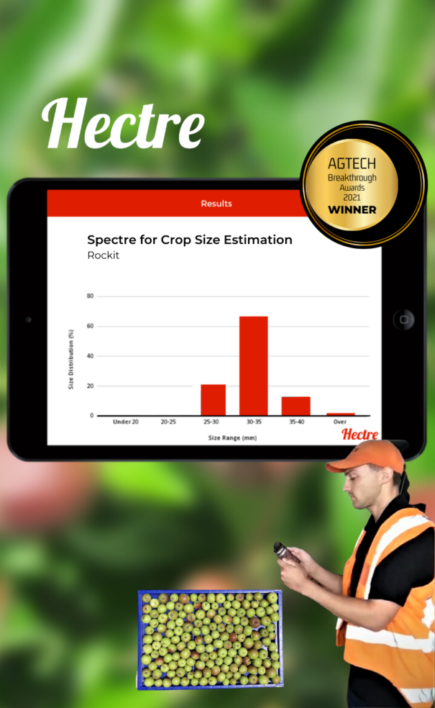 Spectre for Fruitlets - graph and grower using Spectre for crop size estimations