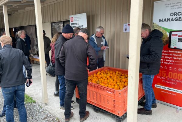 Photo of crowd at Citrsu NZ Conference 2022 trying to beat Spectre for Citrus