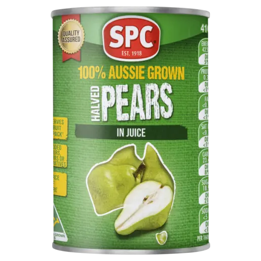 can of SPC pears