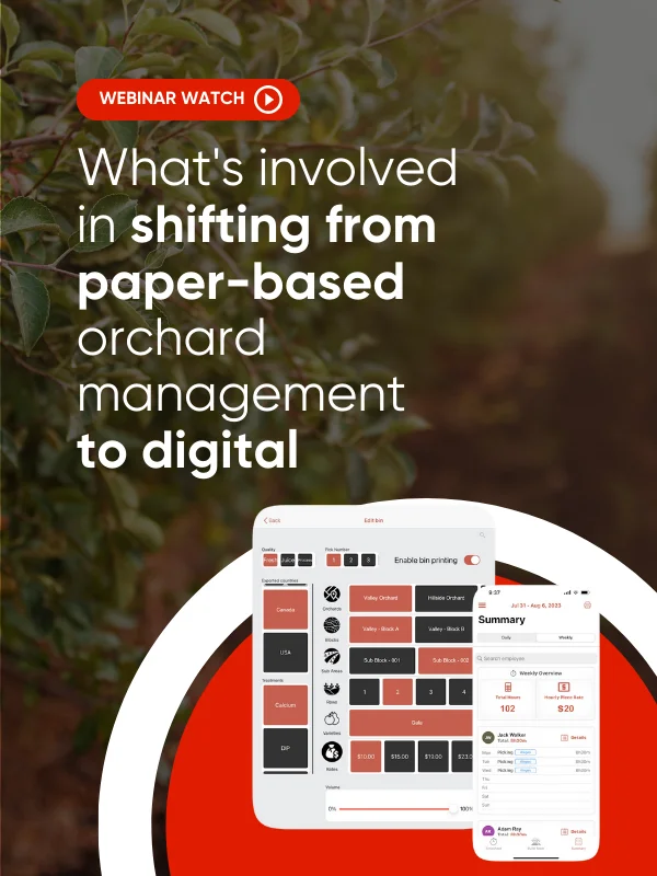 Shift from paper based orchard management to digital webinar